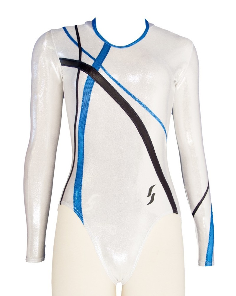 Clubturnpakje Iphigenie-01, wit, zwart en blauw