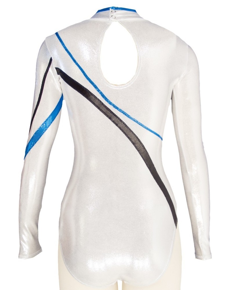 Club Gymnastics Leotard Iphigenie-01, white, black and blue – view 2