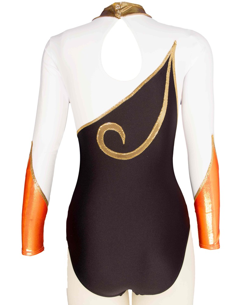 Club Gymnastics Leotard Indiana-01, black, orange and white – view 2