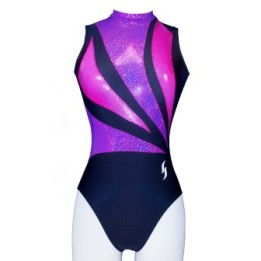 Vereinsturnanzug Hilary-01, Metallic-Violett und Marineblau