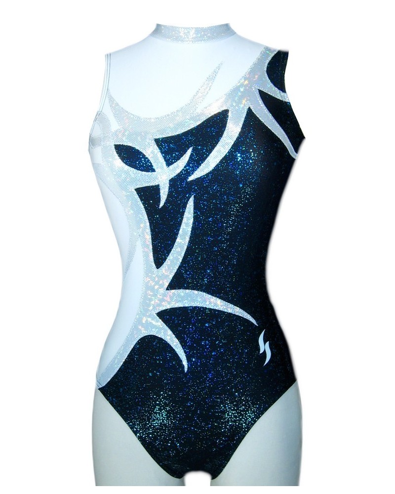 Vereinsturnanzug Eugenie-01, Weiß und Marineblau